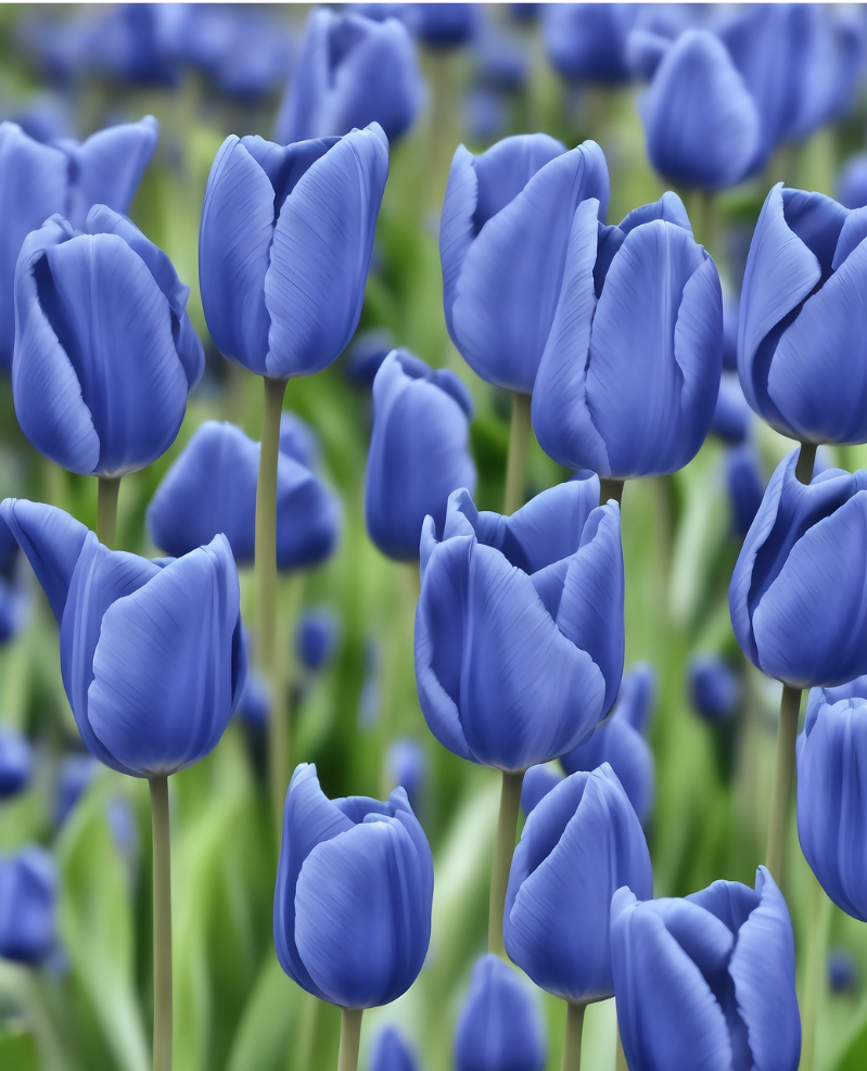 blau blühende Tulpen